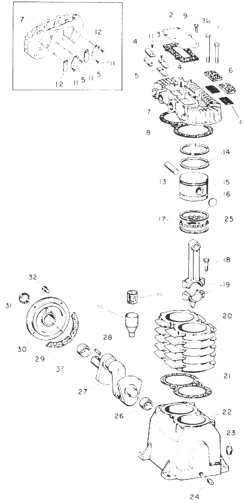 Pump Parts Diagram and Parts List for VT232600  Campbell Hausfeld Compressor